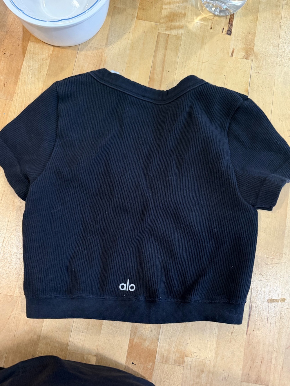 ALO Sleeve Ribbed V-Neck Sweater